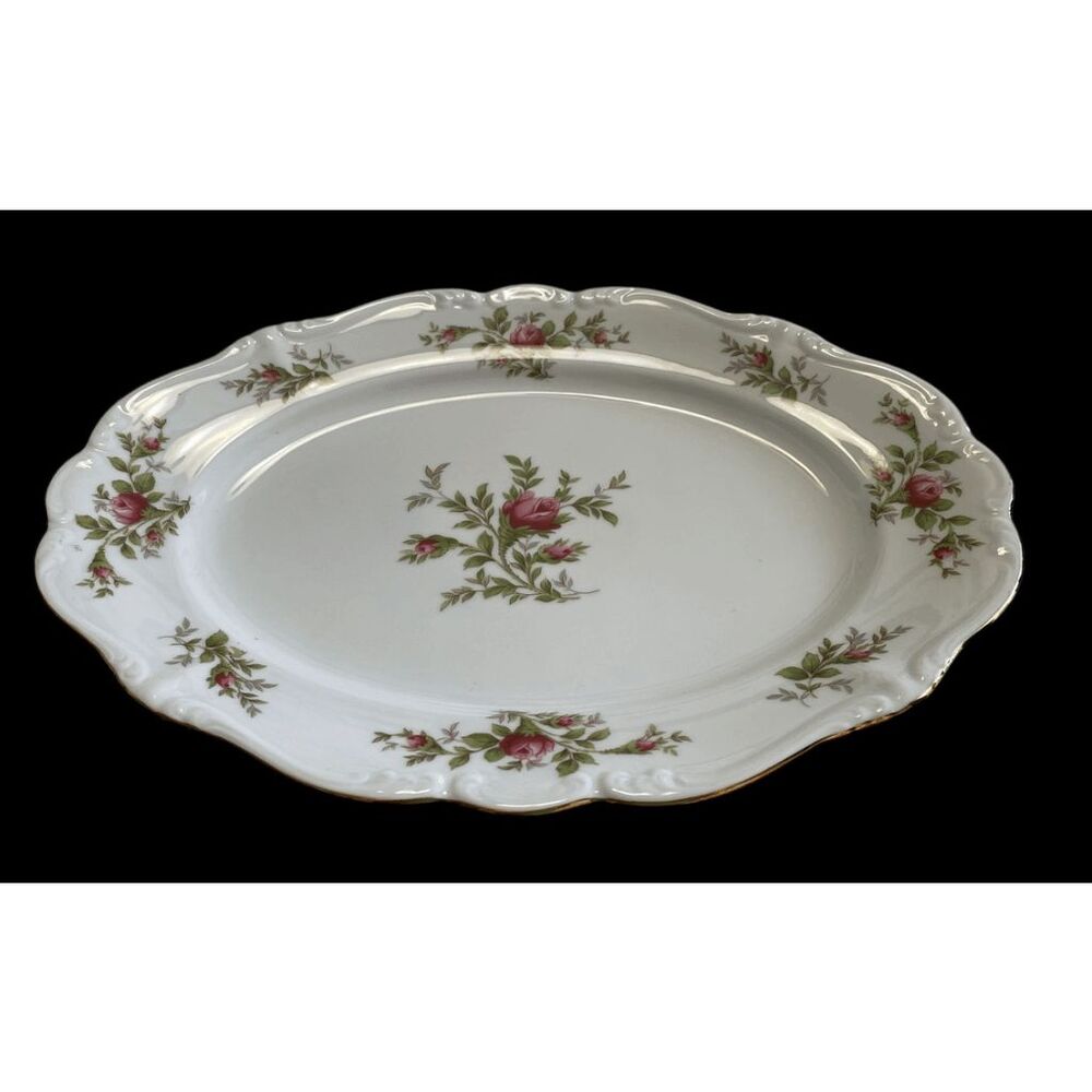 Vintage‎ New Johann Haviland Bavaria Germany Moss Rose Serving Platter 13"